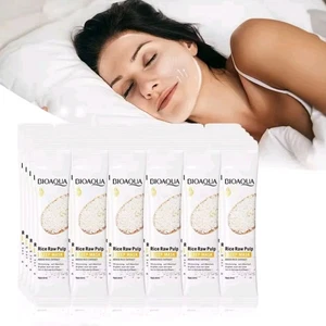 30pcs Rice Raw Pulp Sleeping Facial Masks Whitening Face Mask. - Picture 1 of 5