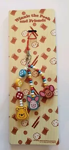 Disney Store Giappone Pooh Piglet Roo perline in legno pendente ciondolo cinturino mascotte - Foto 1 di 2