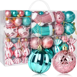 97Ct Christmas Balls Ornaments for Xmas Tree - Shatterproof Small Christmas Tree - Picture 1 of 7