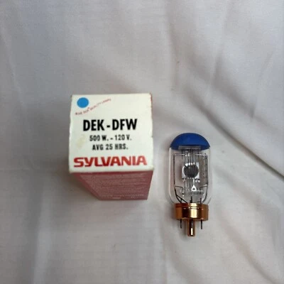 Vintage Sylvania Projector Lamp Blue Top DEK-DFW  500 WATT 120 VOLT In Box - Image 1 of 4