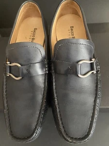 Bacco Bucci Studio Mens Driving Loafers Shoes Navy Leather Slip On Size 7 - Picture 1 of 10