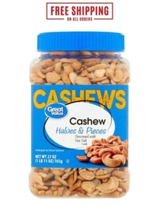 Great Value Cashew Halves & Pieces, 27 oz New - Picture 1 of 7