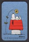 Playing Cards Patience Single Card Old Vintage * SNOOPY Dog Hutch + FLOWER * Art
