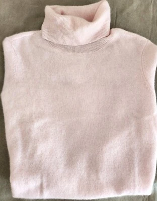 Suéter para mujer By Bloomingdale 2 capas 100 % cachemir cuello alto rosa pequeño Foto 1 de 4