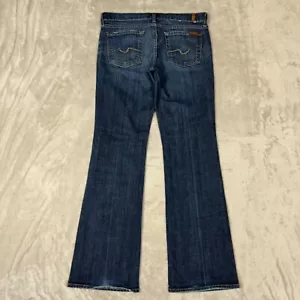 7 For All Mankind Bootcut Denim 29 (33x31) Low Rise Blue Jeans - Picture 1 of 11