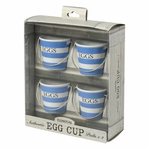 Eddingtons Egg Cup Buckets - Blue & White Stripes Pails Set 4 - Picture 1 of 3