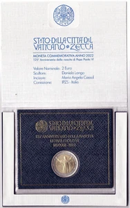 2022 Vatikan Vatican 2 € Euro Gedenkmünze 125 Jahre Geburt Paul VI - Bild 1 von 1