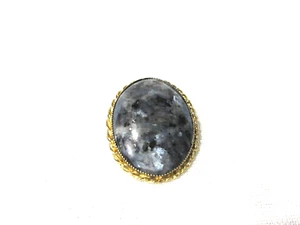 Sorrento 1/20 12K Gold Filled Oval Marbled Stone Brooch/Pendant - Picture 1 of 4