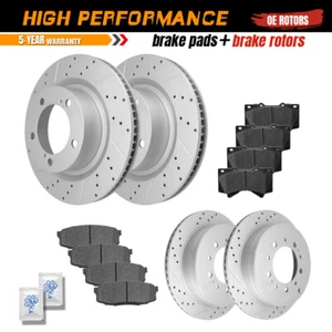 Front & Rear Drilled Brake Rotors + Pads For Sequoia LX570 Toyota Tundra - Bild 1 von 6