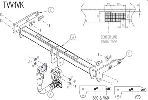 Towtrust Vertical Detachable Automotive Towbar For Volvo S60 Saloon 2010 To 2018 - Picture 1 of 8