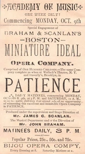 Braham Scanlans Opera Company Victorian Trade Card - Picture 1 of 3