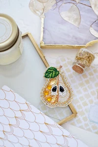 DIY Jewelry making kit "Duchess", Seed beaded brooch, Bead Embroidery Kit - Picture 1 of 3