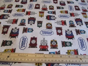 Blanco Riley Blake Pequeño Thomas Tren Motores Telas Tela Algodón por Yarda - Imagen 1 de 1