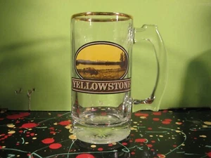 Taza de cerveza de vidrio de recuerdo del Parque Nacional de Yellowstone - Imagen 1 de 3