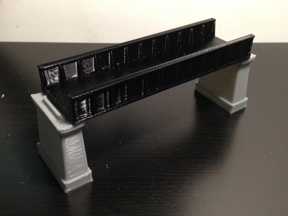 Outland Models Railroad Girder Bridge Black(for Single Track) with Piers Z Scale - Image 1 of 1