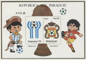 Paraguay World Championship Soccer Spain 1982 perforated block MNH - Picture 1 of 1