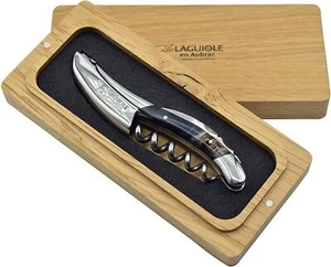 Sacacorchos Laguiole En Aubrac con mango burl de álamo azul estabilizado - Imagen 1 de 5