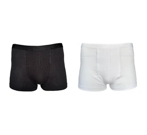Herren Retropants Feinripp Schwarz Weiß Baumwolle Gr. M L - Picture 1 of 3