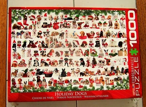 EuroGraphics 1000 Teile Holiday Dogs Weihnachten Puzzle Neu/Open Box - Bild 1 von 5