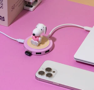 SNOOPY PEANUTS x ROYCHE USB MUTI-HUB 5Ports Multihub Reader Figure KOREA - Picture 1 of 7
