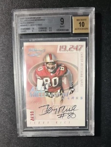 2001 QUANTUM LEAF ALL-MILLENNIUM MARKS JERRY RICE HOF 12/100 BGS 9 AUTO 10 RARE - Picture 1 of 2