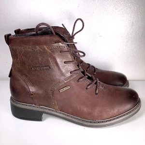 Josef Seibel Brown Leather Ankle Boots TopDryTEX Zip & Lace Up UK 5 EU 38 - Picture 1 of 20
