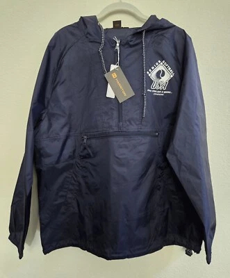 Jaqueta masculina com capuz HARRITON M750 M náilon marinho 1/4 zíper resistente à água corta-vento - Imagem 1 de 4