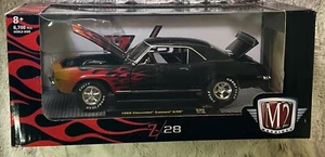 Chevrolet Camaro Z28 1969 M2 Machines negro con llamas escala 1/24 diecast nuevo - Imagen 1 de 6