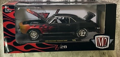 M2 Machines 1969 Chevrolet Camaro Z28 Black w/Flames 1/24 Scale Diecast New - Image 1 of 4