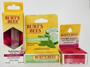 Burt's Bees - Cucumber Mint Lip Balm, Passion Fruit Lip Oil, and Passion... - Picture 1 of 3