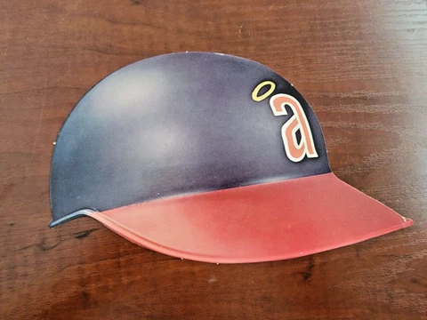 Vintage Early 1970’s California Angels 3D Baseball Batting Helmet on Card Stock Cover