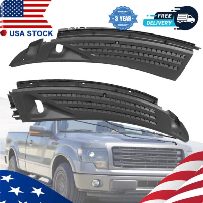 For 09-14 Ford F150 Windshield Wiper Cowl Panel Grille Set w/ Seals Left + Right - Imagem 1 de 4