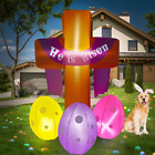 7FT Easter Inflatable Outdoor Decorations He Is Risen Inflatables Cross with ...