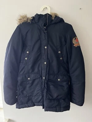 Polo Jeans Co Ralph Lauren женщин темно-синий пальто куртка мех отделки размер средний - Изображение 1 из 4