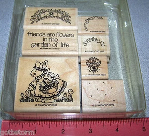 Conjunto de estampillas de goma con flores de conejo de conejito cinta de Stampin Up Friends are Flowers - Imagen 1 de 11