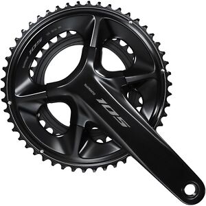 Shimano R7100 105 double 12-speed chainset, HollowTech II 50 / 34T, black