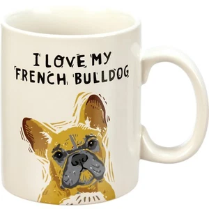 I Love My French Bulldog Large Coffe Mug. Stoneware. NWT. Double-sided. 20 oz. - Picture 1 of 3