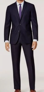 Kenneth Cole Men's Blue Techni-Cole Slim-Fit Jacket Pants 2-Piece Suit 44L - Picture 1 of 6
