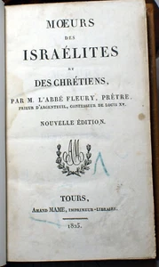 JUDAICA / SITTEN DER ISRAELITEN UND CHRISTEN / ABB FLEURY / 1825 / LOUIS XV - Bild 1 von 3