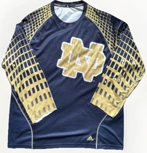 Notre Dame Fighting Irish Adidas Shirt w/ CUT OFF Sleeves | Men's XL | Climalite - Picture 1 of 11