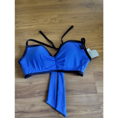 Top de bikini para mujer Kenneth Cole Reaction nuevo con etiquetas negro y azul talla 32D/34C Foto 1 de 4