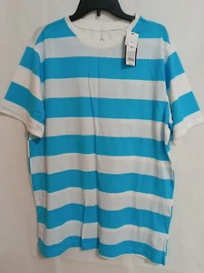 Herren T-Shirt Größe Medium kastenförmig kurze Ärmel Marke Original Gebrauch Neu mit Etikett Türkis - Bild 1 von 12