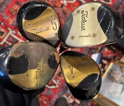 Lot of 4 Titleist 1,3,4,5 woods & Square Two PCX Spoon 3 16* RH 42” Golf Clubs - Image 1 of 4