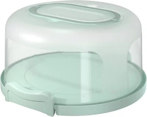 Round Cake Carrier, 5-Section Tray, Holds 10" Cake/Pies (Green) - Picture 1 of 6