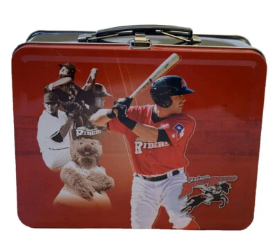 Fiambrera de hojalata coleccionable Frisco Rough Riders Dr. Pepper Ballpark Texas Rangers Foto 1 de 4