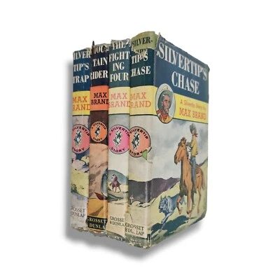 4 Max Brand Cowboy Western Book Hardcover Lot Silvertip Story Action Adventure Foto 1 de 4
