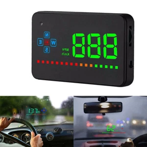 Universal Car GPS Speedometer Head Up Display HUD Overspeed Tired Alarm Two Mode - Picture 1 of 8