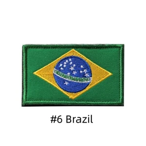 BRAZIL Flag Patch with Hook & Loop brand fastener Military Tactical Emblem - Picture 1 of 5