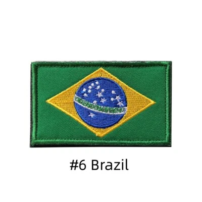 BRAZIL FLAG PATCH BRASIL SOCCER FUTBOL EMBLEM embroidered iron-on RIO DE JANEIRO - Image 1 of 4