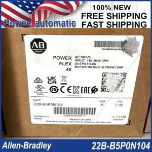 22B-B5P0N104 New Allen-Bradley PowerFlex 40 0.75 kW (1 HP) AC Drive 22B-B5P0N104 - Picture 1 of 4